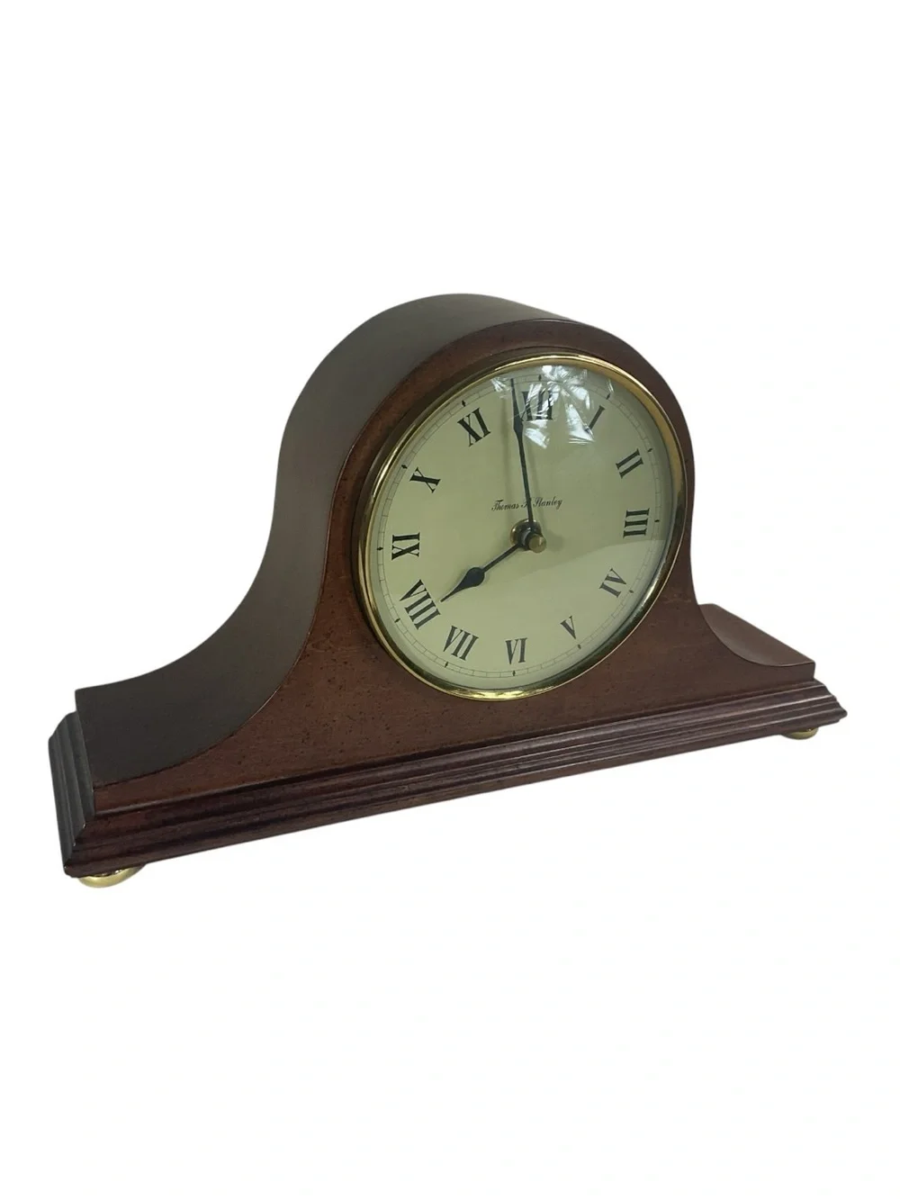 Thomas B. Stanley Quartz Mantel Clock Westminster Chime Wood Case Roman Numerals
